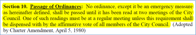 Section 10 - Passage of Ordinances